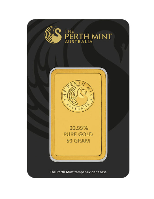 50g Perth Mint Investment Gold Bar (999.9)